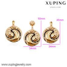 64014- Xuping Jewellery Set Gold Dubai Cheap Bridal Wedding Jewellery Designs